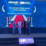 Award for Best Health and Wellbeing Program category India Security Press, Nashik has been awarded with the prestigious India HR Summit Awards 2024 in the Best Health and Wellbeing Program category competing amongst the best PSU and Corporates of India.